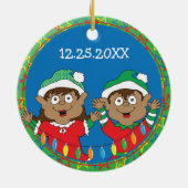 Décoration En Céramique Elfes de Noël de couleur (Dos)