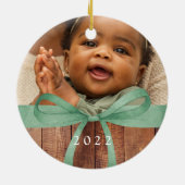 Décoration En Céramique Emballage rustique | Noël photo (Dos)