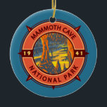 Décoration En Céramique Emblème de la compas rétro du parc national Mammot<br><div class="desc">Design d'illustration vectorielle Mammoth Cave. Le parc est situé dans le centre-ouest du Kentucky,  et comprend des parties de la Grotte Mammoth,  le plus long système de grottes connu dans le monde.</div>