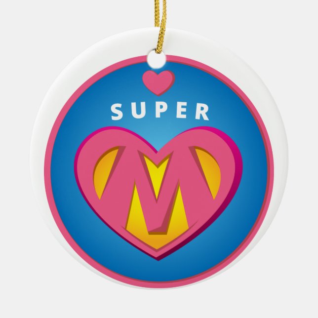 Décoration En Céramique Emblème drôle de maman de superwoman de super (Devant)