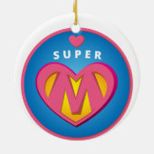 Décoration En Céramique Emblème drôle de maman de superwoman de super (Dos)