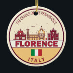 Décoration En Céramique Emblème Skyline de Florence Italie<br><div class="desc">Design d'art minimaliste et coloré de Florence avec monuments et monuments de la ville en Italie.</div>
