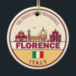 Décoration En Céramique Emblème Skyline de Florence Italie<br><div class="desc">Design d'art minimaliste et coloré de Florence avec monuments et monuments de la ville en Italie.</div>