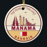 Décoration En Céramique Emblème Skyline de Manama à Bahreïn<br><div class="desc">Manama minimaliste,  design d'art coloré avec monuments et monuments de la ville à Bahreïn.</div>