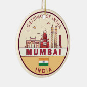 Décoration En Céramique Emblème Skyline de Mumbai India (Droite)