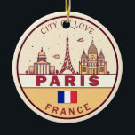 Décoration En Céramique Emblème Skyline de Paris France<br><div class="desc">Design d'art minimaliste et coloré de Paris,  avec monuments et monuments de la ville en France.</div>