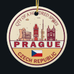 Décoration En Céramique Emblème Skyline de Prague République tchèque<br><div class="desc">Design d'art minimaliste et coloré de Prague avec monuments et monuments de la ville en République Tchèque.</div>