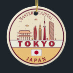 Décoration En Céramique Emblème Skyline de Tokyo City<br><div class="desc">Design d'art minimaliste et coloré de Tokyo avec monuments et monuments de la ville au Japon.</div>