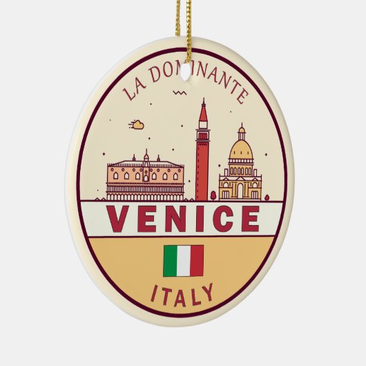 Décoration En Céramique Emblème Skyline de Venise Italie (Droite)