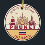 Décoration En Céramique Emblème Skyline Phuket Thaïlande City<br><div class="desc">Design d'art minimaliste et coloré de Phuket,  avec monuments et monuments de la ville en Thaïlande.</div>