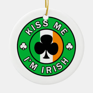 Décoration En Céramique Embrasse-moi Je suis irlandais
