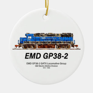 Décoration En Céramique EMD GP38-2 Locomotive diesel GATX bleu et blanc