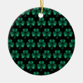 Décoration En Céramique Emerald Green Sparkles Shamrock motif noir (Devant)