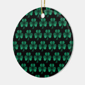 Décoration En Céramique Emerald Green Sparkles Shamrock motif noir (Gauche)