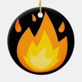 Décoration En Céramique Emoji incendie intense (Dos)