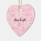 Décoration En Céramique Empreinte de léopard d'aquarelle rose fille blanch (Gauche)