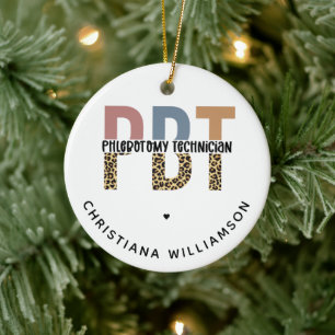 Décoration En Céramique Empreinte de léopard de technicien en phlébotomie 