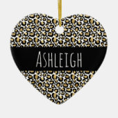 Décoration En Céramique Empreinte de léopard d'or noir (Devant)