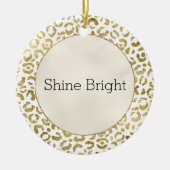 Décoration En Céramique Empreinte de léopard Gold Blanc (Devant)