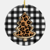 Décoration En Céramique Empreinte de léopard, Plaid Buffalo, Arbres de Noë (Dos)