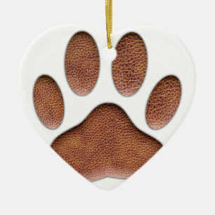 Décoration En Céramique Empreinte de patte de chien de Texture en cuir
