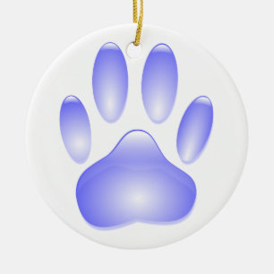 Décoration En Céramique Empreinte de patte de chien de verre