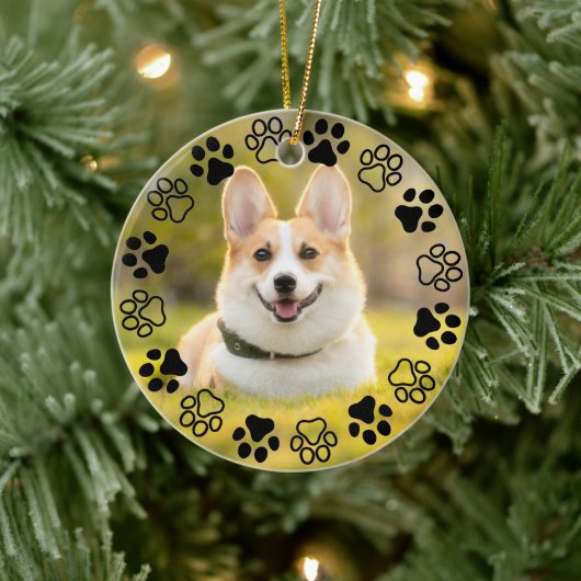 Décoration En Céramique Empreintes de pattes Cadre Personnalisé Animaux De (Arbre)