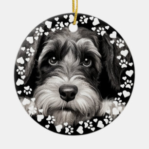 Décoration En Céramique Empreintes de pattes de chiens photo personnalisés