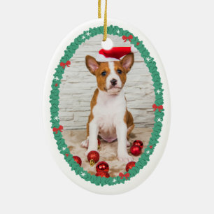 Décoration En Céramique Empreintes de pattes et noeuds arbre Noël du chiot