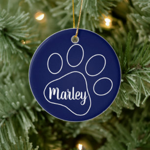Décoration En Céramique Empreintes de pattes personnalisés pour animaux de