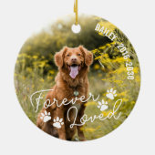 Décoration En Céramique Empreintes de pattes pour toujours nom aimé Texte (Dos)