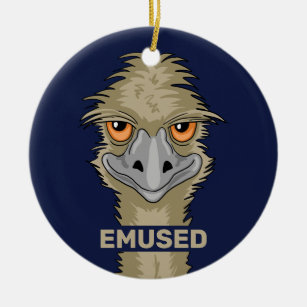 Décoration En Céramique Emused Funny Emu Pun