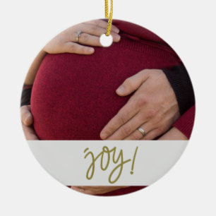 Décoration En Céramique En attente du bébé avec nom et date d'échéance Noë