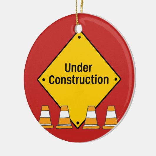 Décoration En Céramique En construction avec cônes avec nom (Gauche)