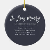 Décoration En Céramique En Mémoire Amoureuse Cursive Photo Memorial person (Dos)