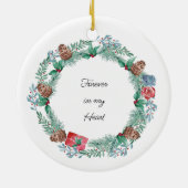 Décoration En Céramique En Mémoire Amoureuse Photo Pine Cone Wreath Cérami (Dos)