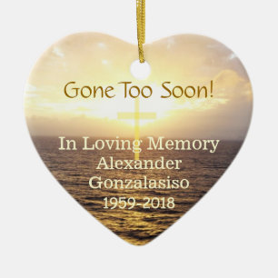 Décoration En Céramique En Mémoire de l'amour Croix sainte