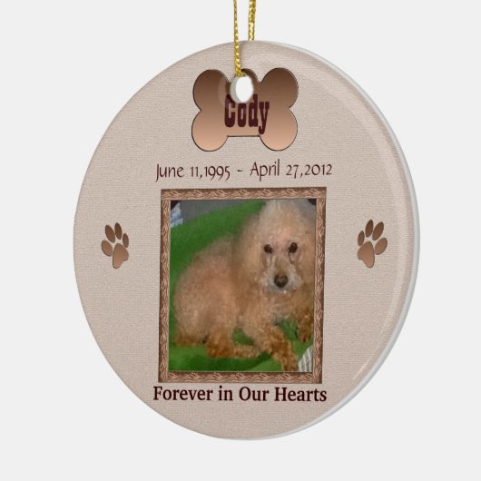 Décoration En Céramique En mémoire de votre chien (Gauche)