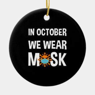 Décoration En Céramique En Octobre Nous Portons un Masque Costume Drôle d'