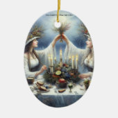 Décoration En Céramique Enchanted Yule Celebration Flat Holiday Card (Devant)