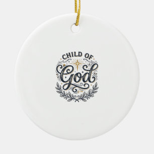Décoration En Céramique Enfant de Dieu Design de T-Shirt Gravure Vintage_1