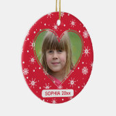 Décoration En Céramique Enfant de Noël photo mignon Flocon rouge (Droite)