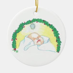 Décoration En Céramique Enfant Jésus couronné