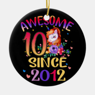 Décoration En Céramique Enfants 10e anniversaire fête mignonne Unicorn fil
