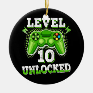 Décoration En Céramique Enfants Niveau 10 Déverrouillé Anniversaire Jeu 