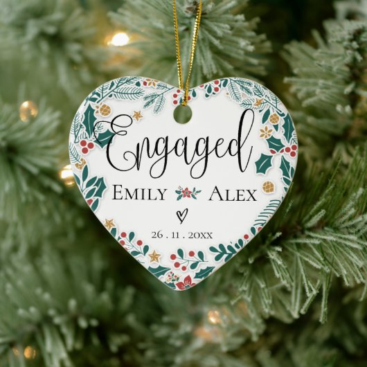 Décoration En Céramique Engagé notre premier Noël Berries rouges Noël (Arbre)