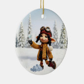 Décoration En Céramique Enjoying A Snow Day (Droite)