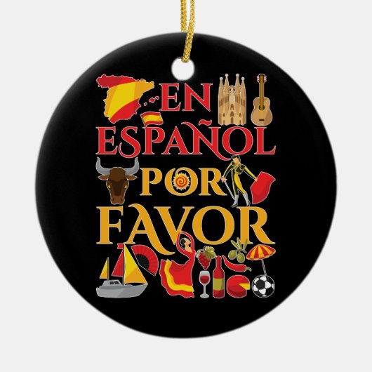 Décoration En Céramique Enseignant Espagnol En Espanol Por Favoriser (Devant)