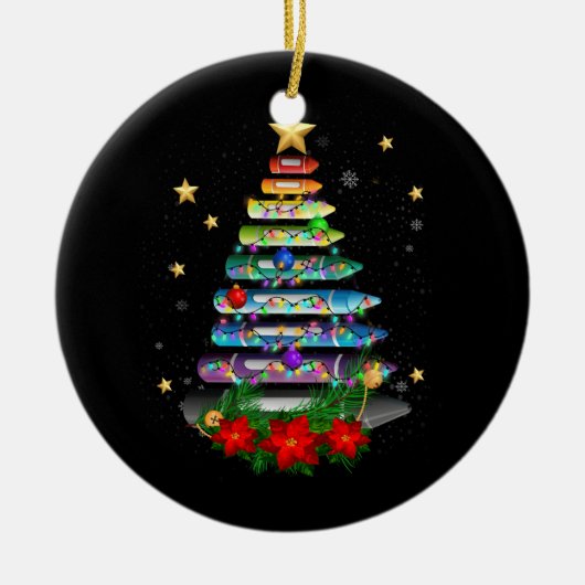 Décoration En Céramique Enseignant Noël Crayonne Arbre Décor Léger Stu (Devant)