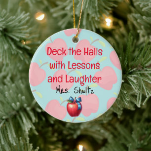 Décoration En Céramique Enseignant Noël "Deck the Halls"